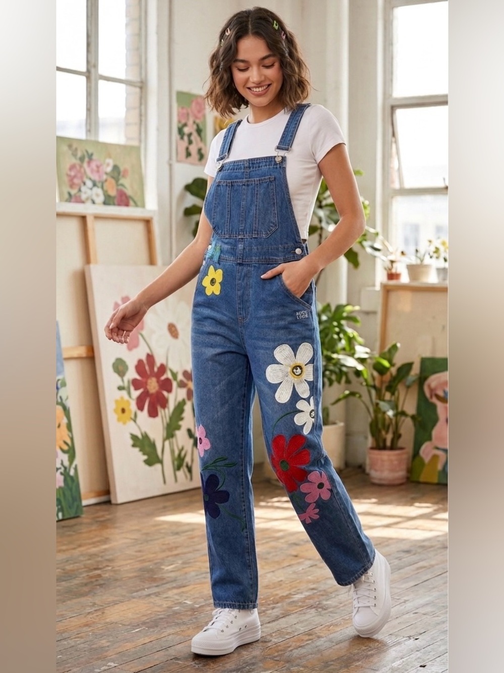 FLORAL PRINT OVERALLS size S